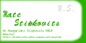 mate stipkovits business card